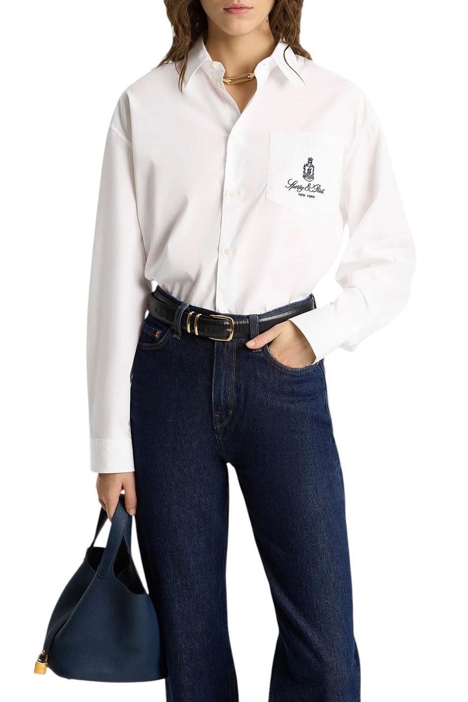 Женский Sporty & Rich Рубашка Vendome из хлопка (цвет ), артикул SI006606205WH01 | Фото 3
