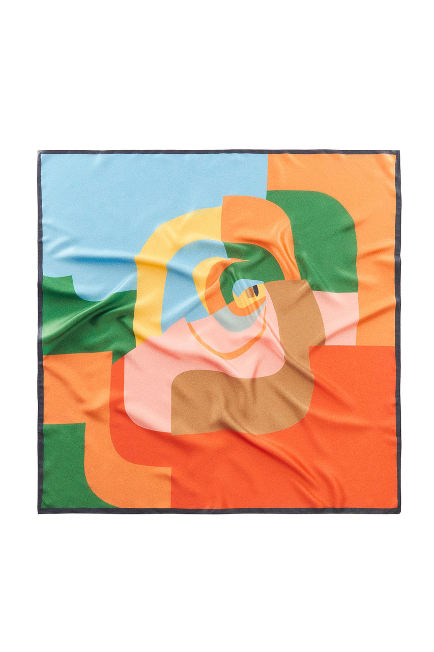Платок ARIADNA с принтом|Основной цвет:Оранжевый|Артикул:67000261 | Фото 1
