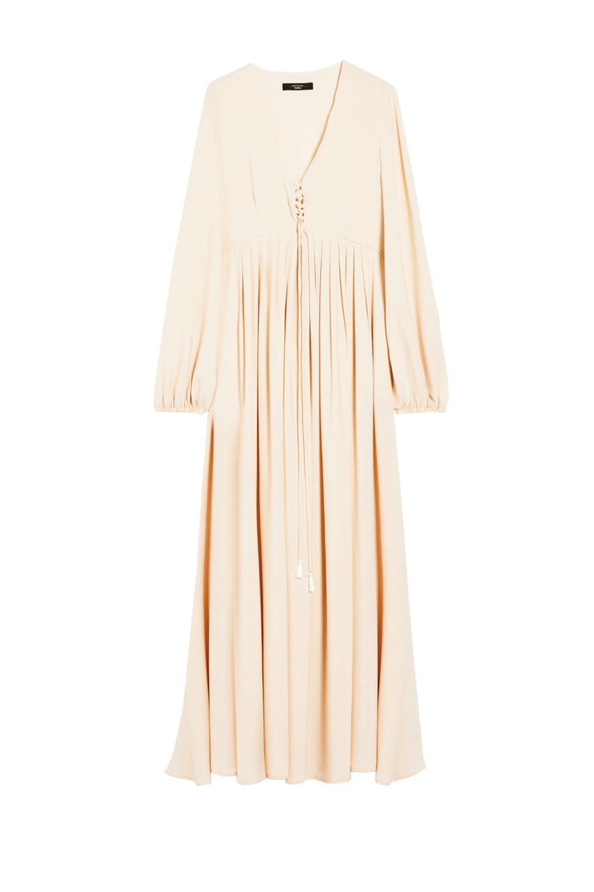 Платье GUELFI из ацетата и шелка со шнуровкой|Основной цвет:Кремовый|Артикул:2415221052 | Фото 1