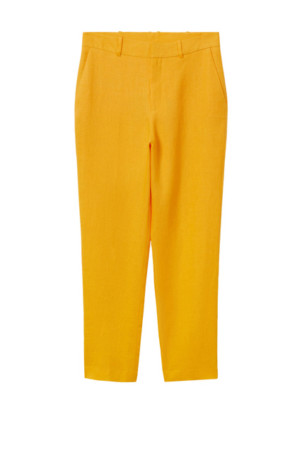 Костюмные льняные брюки BORELI|Основной цвет:Желтый|Артикул:27067106 | Фото 1