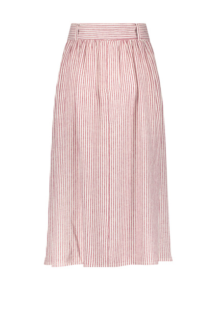 Льняная юбка с поясом|Основной цвет:Бордовый|Артикул:610108-66425 | Фото 2