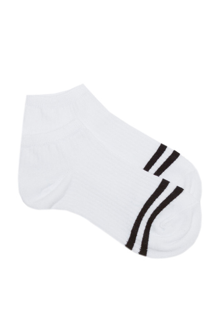 Короткие носки в рубчик|Основной цвет:Белый|Артикул:0654507 | Фото 1