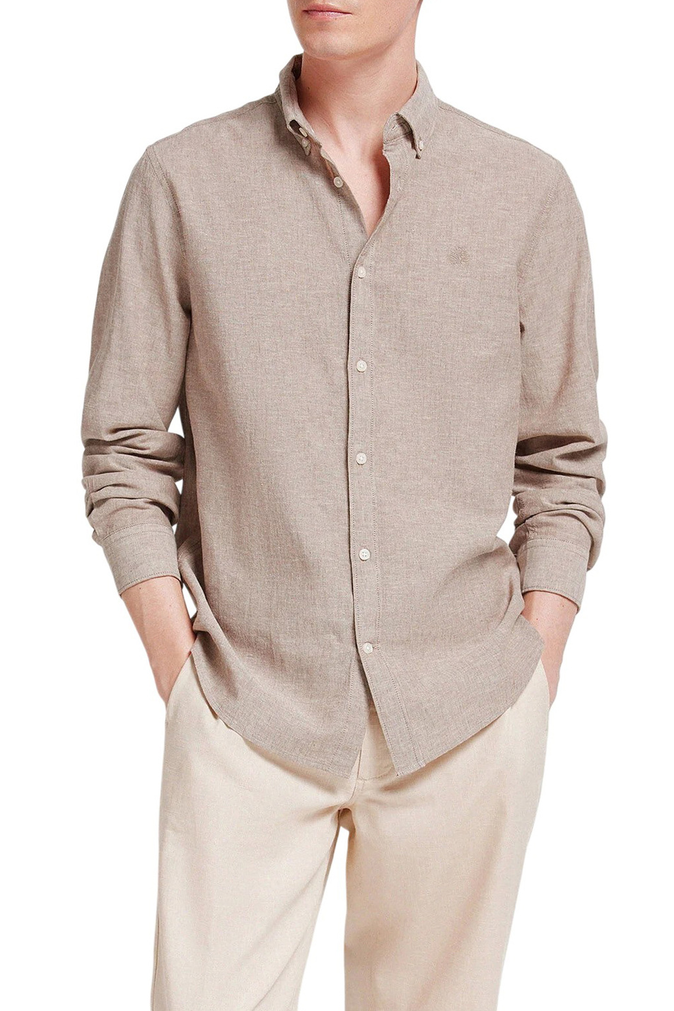 Мужской Springfield Рубашка из хлопка и льна (цвет ), артикул 0993387 | Фото 1