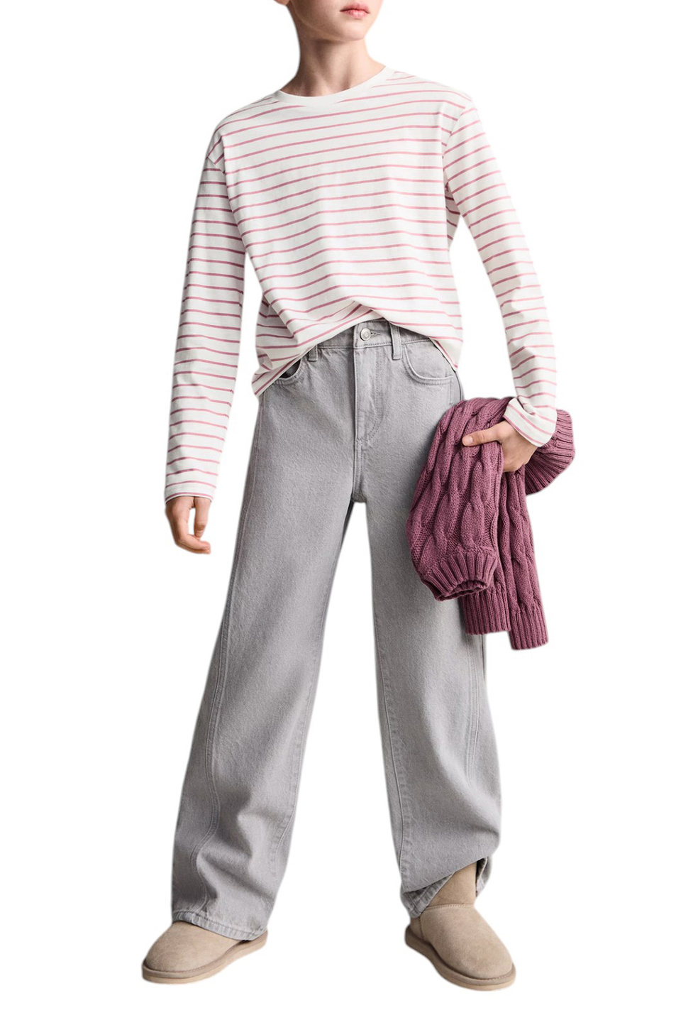 Девочкам Mango Kids Лонгслив STRIPES в полоску (цвет ), артикул 87040641 | Фото 3