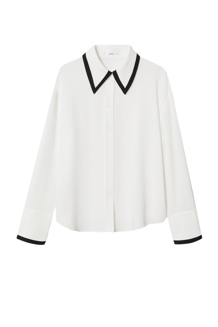 Блузка CORTAZAR с контрастной отделкой|Основной цвет:Белый|Артикул:37074030 | Фото 1