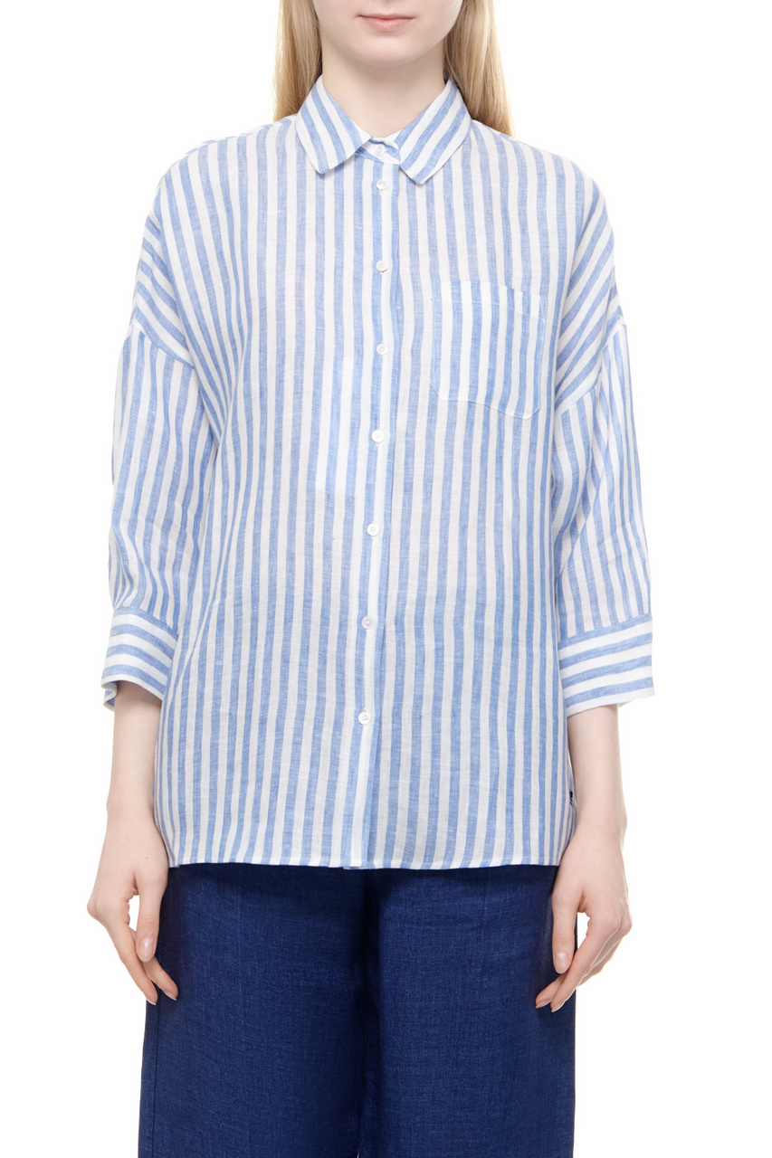 Рубашка ARDUINO из чистого льна|Основной цвет:Голубой|Артикул:2415111112 | Фото 1