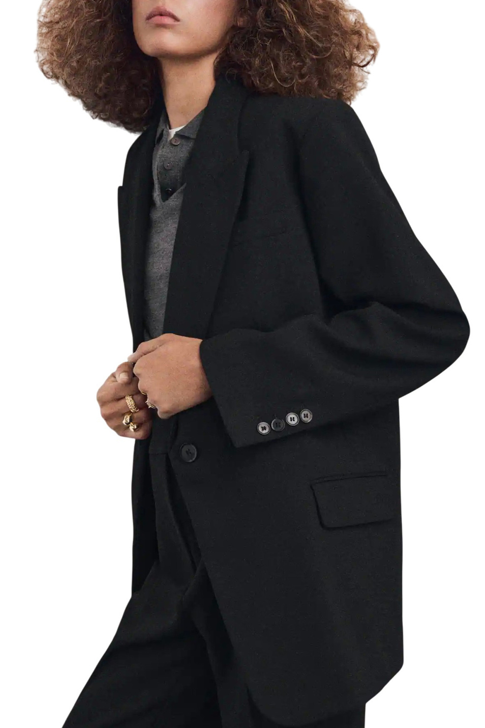 Пиджак UPSALA прямого кроя|Основной цвет:Черный Женский Mango Пиджак UPSALA прямого кроя (цвет ), артикул 17036743 | Фото 3