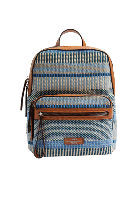 Рюкзак из комбинированного материала|Основной цвет:Синий|Артикул:195717 | Фото 1