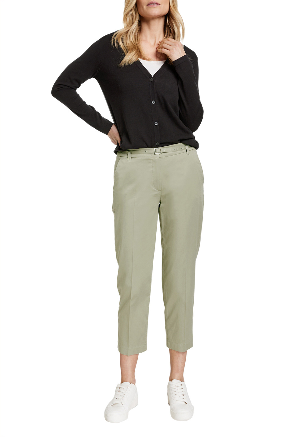 Женский Gerry Weber Брюки из эластичного хлопка с поясом (цвет ), артикул 822065-66217-Citystyle | Фото 3