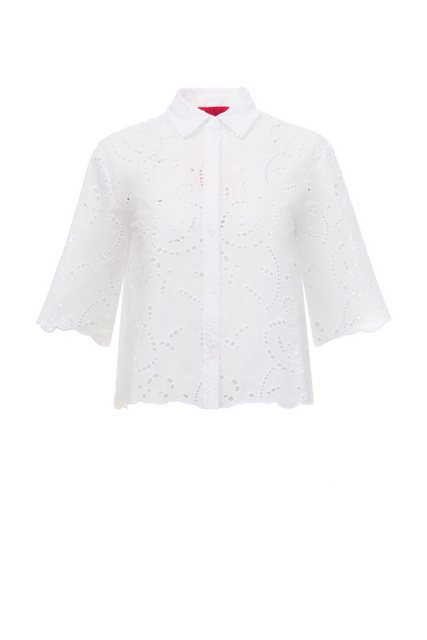 Блузка LICHENE из натурального хлопка|Основной цвет:Белый|Артикул:71112023 | Фото 1