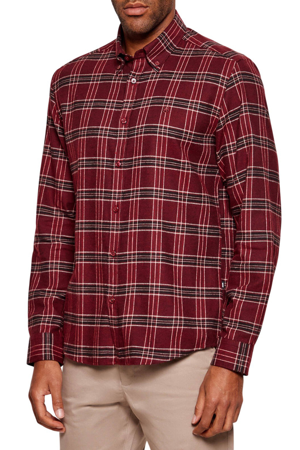 Рубашка LIAM из хлопка|Основной цвет:Бордовый Мужской BOSS Рубашка LIAM из хлопка (цвет ), артикул 50550049 | Фото 4