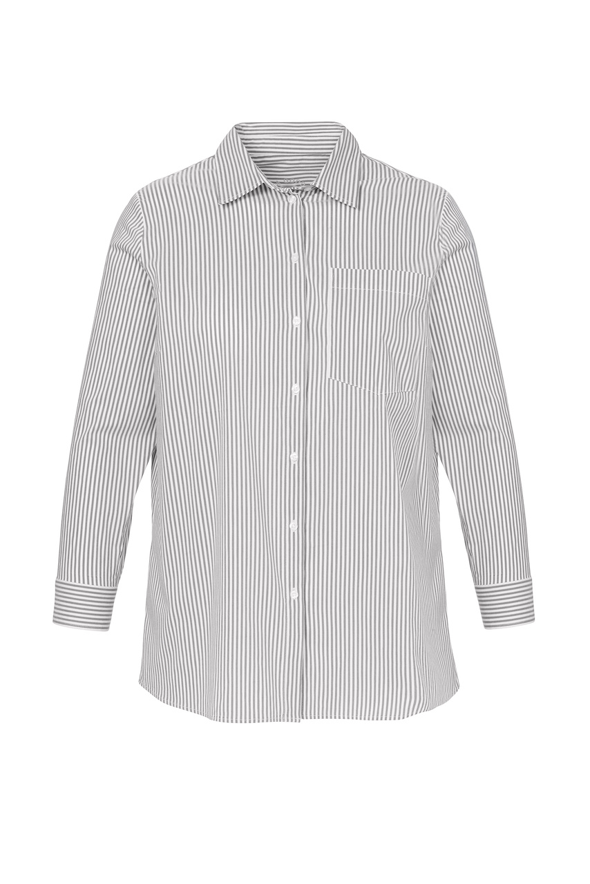 Рубашка в полоску|Основной цвет:Серый|Артикул:2411671 | Фото 1