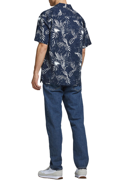 Jack & Jones Рубашка с короткими рукавами и пальмовым принтом (Синий цвет), артикул 12182753 | Фото 4