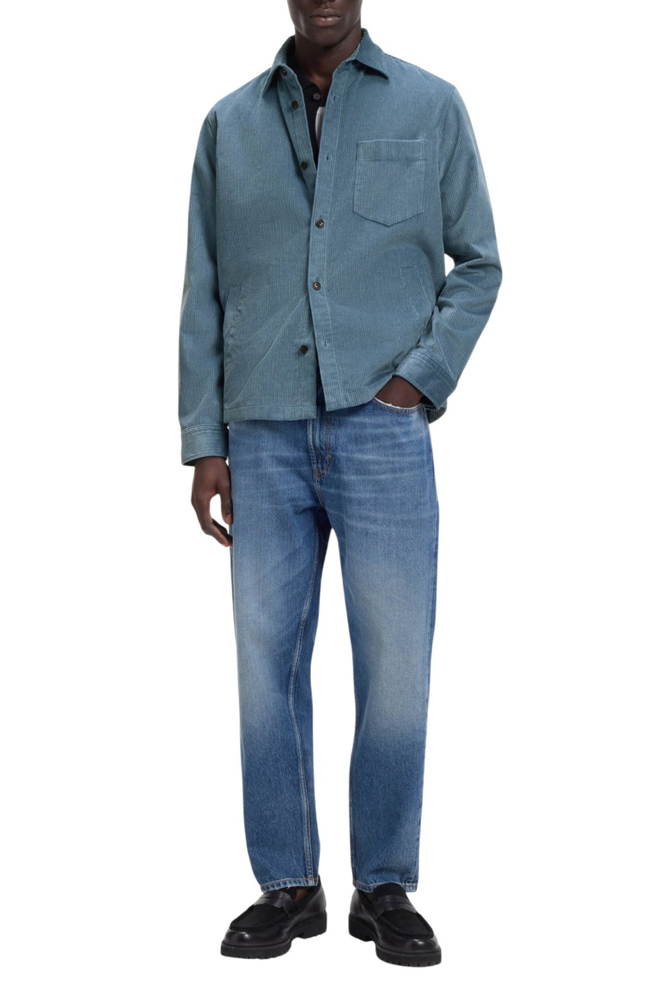 Рубашка Ecord штроксовая|Основной цвет:Синий Мужской HUGO Рубашка Ecord штроксовая (цвет ), артикул 50555777 | Фото 2