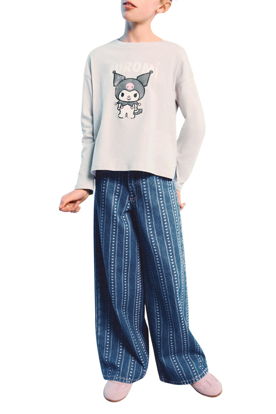 Девочкам Mango Kids Джинсы LOWRISEC с принтом (цвет ), артикул 27002897 | Фото 3