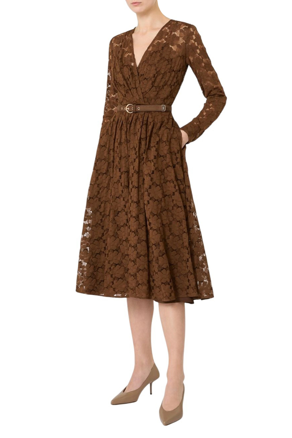 Платье AGRUME с поясом|Основной цвет:Коричневый Женский Max Mara Платье AGRUME с поясом (цвет ), артикул 2616631011 | Фото 2