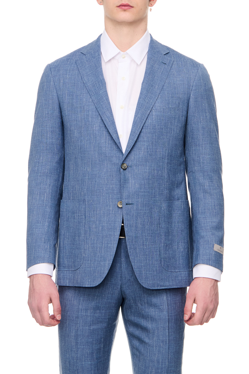 Пиджак с накладными карманами|Основной цвет:Голубой|Артикул:23275AE00386 | Фото 1
