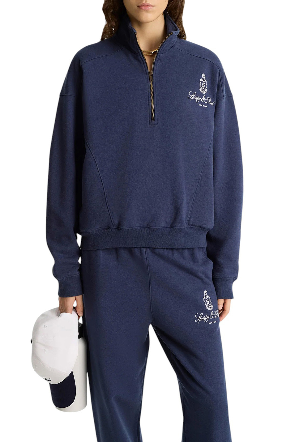 Женский Sporty & Rich Толстовка с логотипом (цвет ), артикул ST073606231BL106 | Фото 3