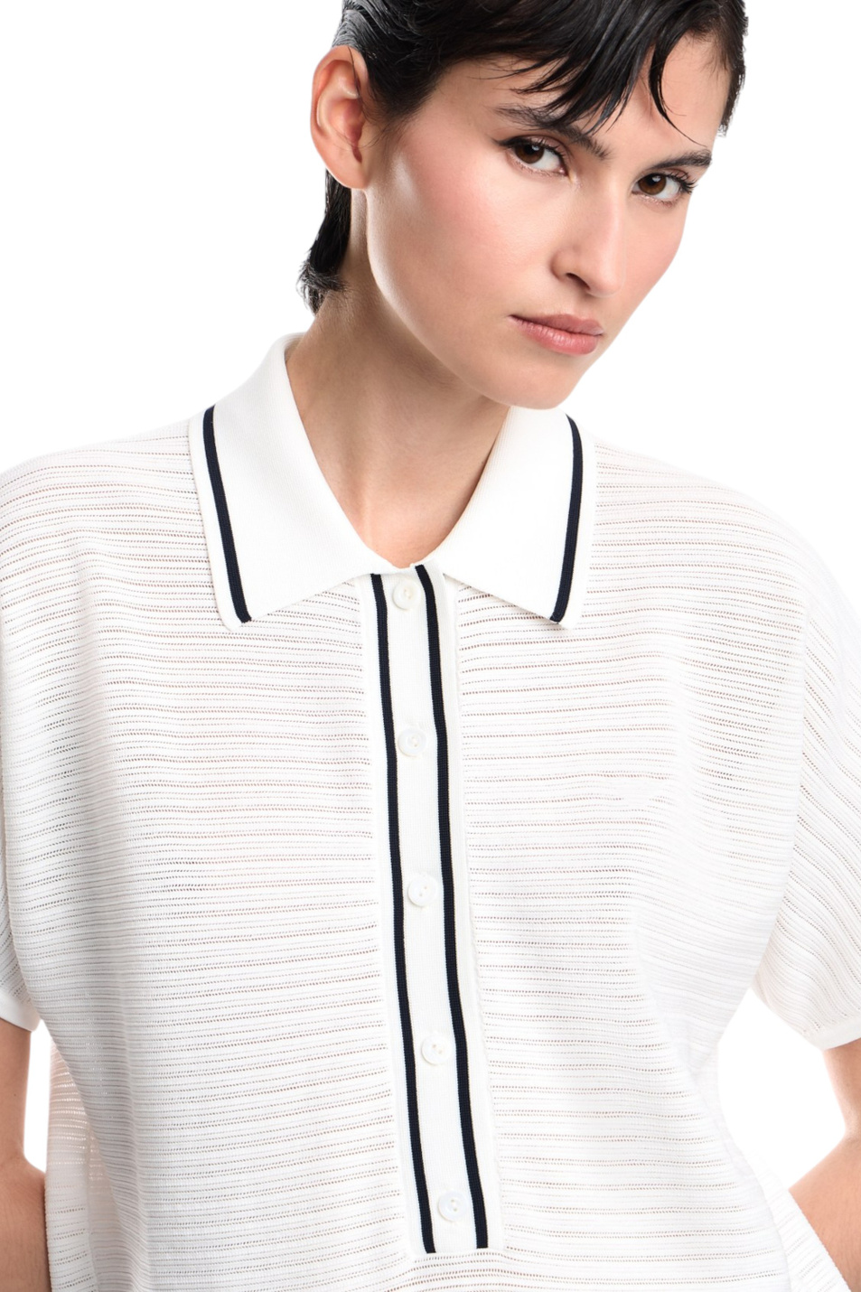 Женский Emporio Armani Поло с контрастными деталями (цвет ), артикул EW005142-AF29505 | Фото 6