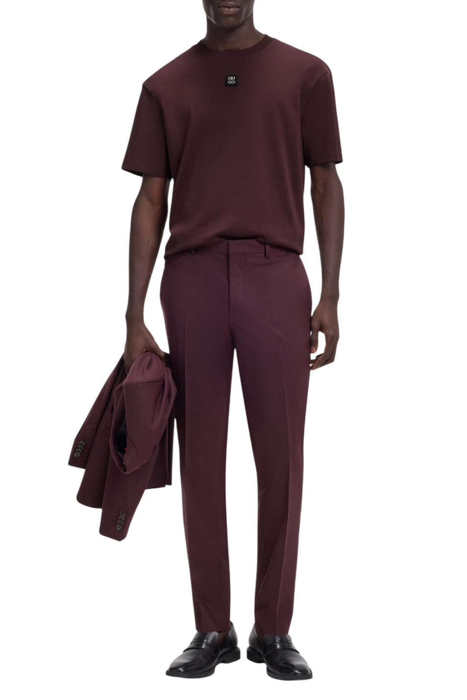 Футболка Dalile из натурального хлопка с логотипом|Основной цвет:Бордовый Мужской HUGO Футболка Dalile из натурального хлопка с логотипом (цвет ), артикул 50505201 | Фото 2