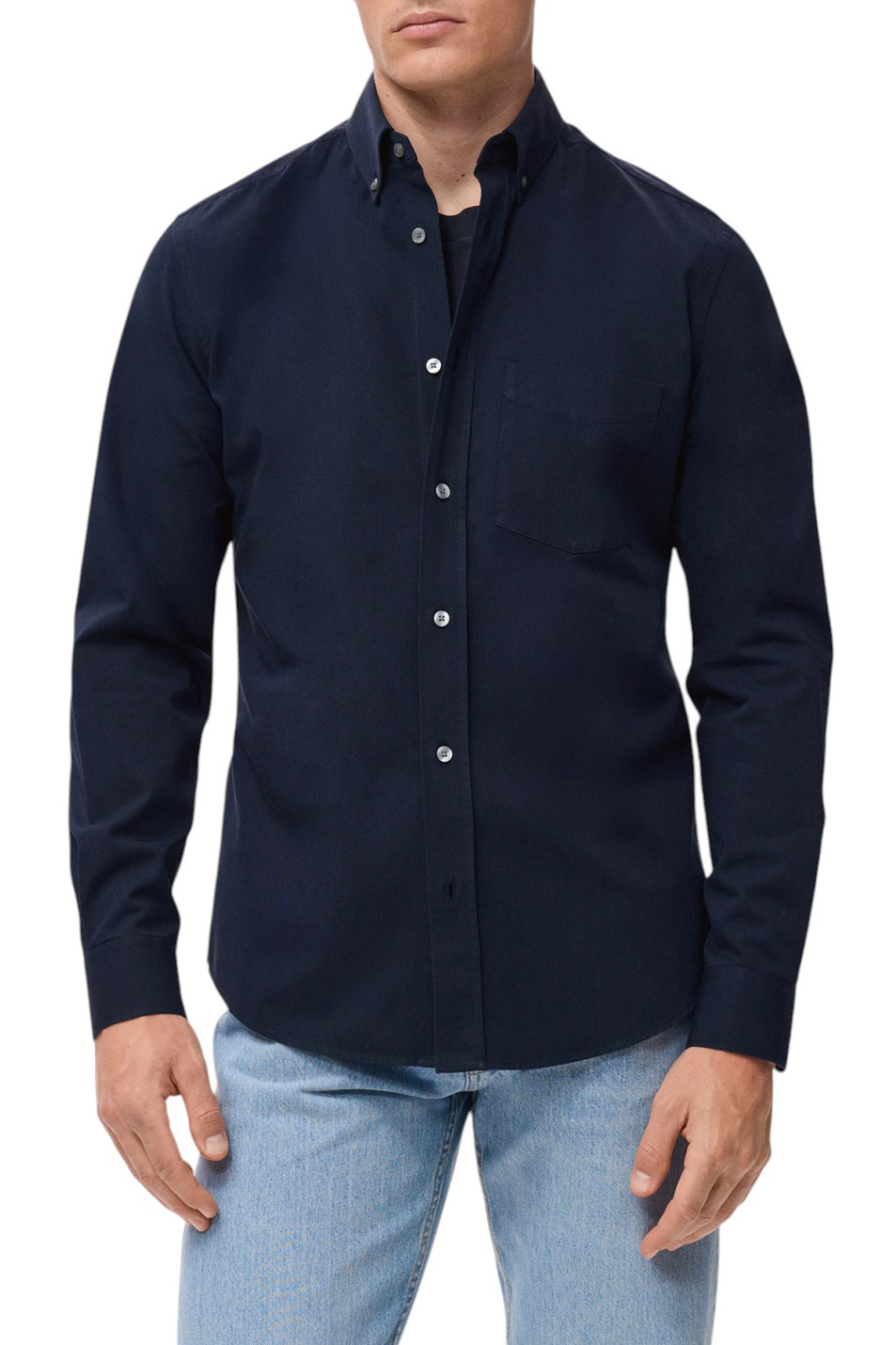 Мужской Mango Man Рубашка TWILL из хлопка (цвет ), артикул 17094440 | Фото 3
