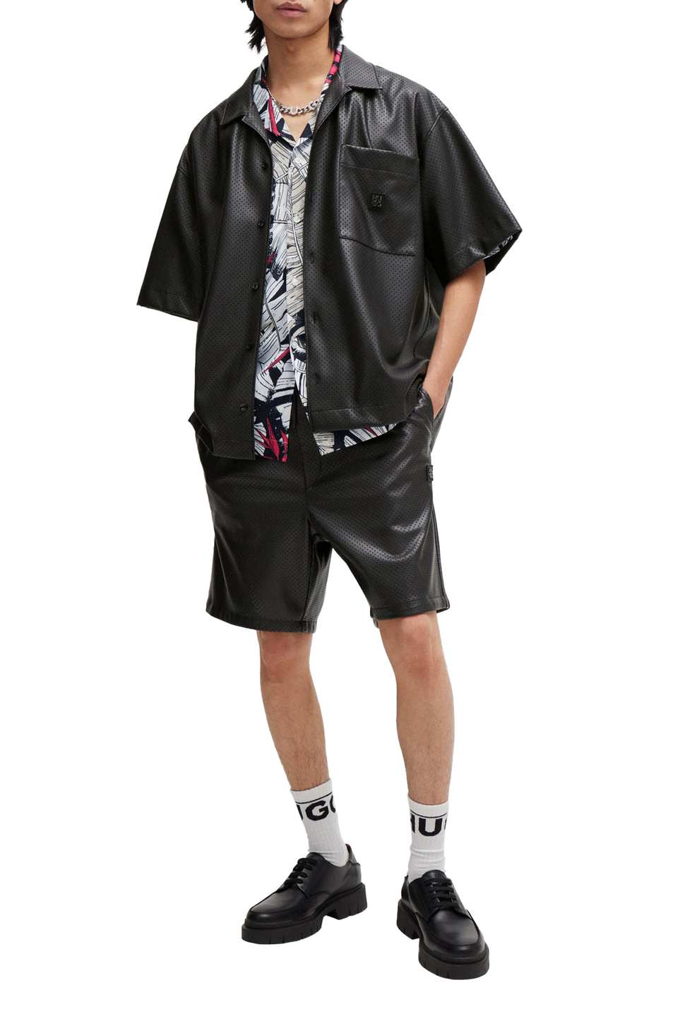 Мужской HUGO Рубашка свободного кроя с принтом (цвет ), артикул 50514182 | Фото 2