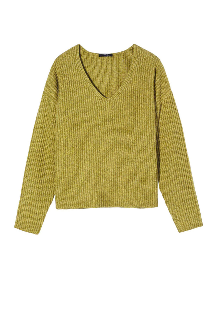 Пуловер однотонный|Основной цвет:Хаки|Артикул:216780 | Фото 1