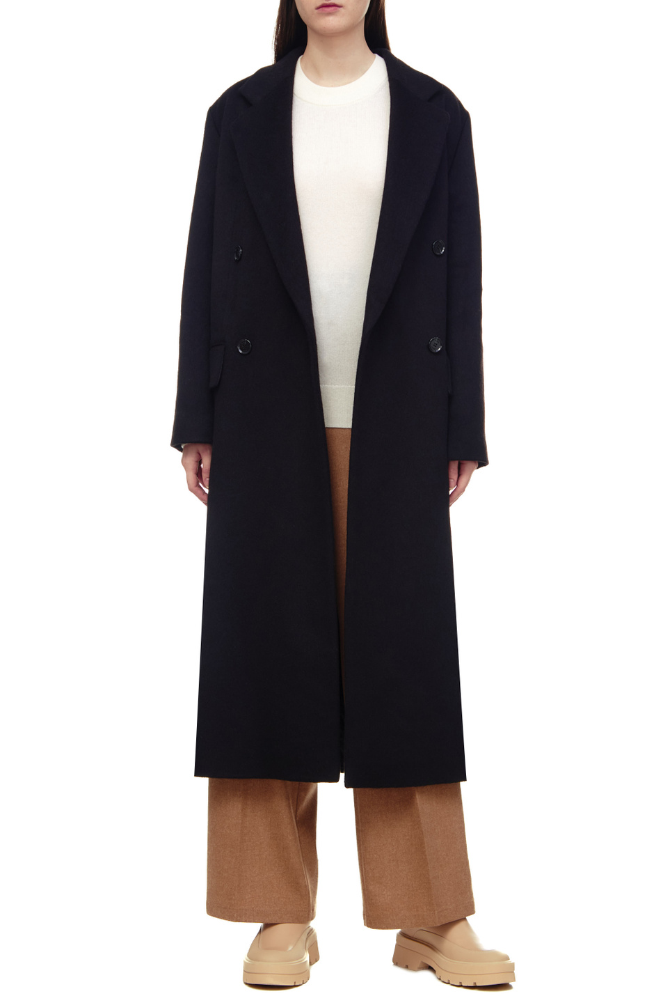 Женский BOSS Двубортное пальто из смесовой шерсти (цвет ), артикул 50476834 | Фото 4