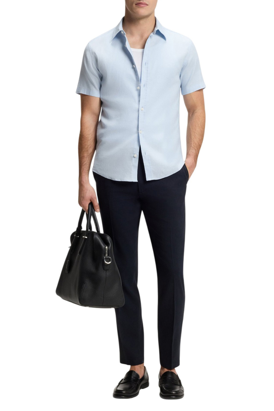 Мужской BOSS Рубашка ROAN из смесового льна (цвет ), артикул 50560743 | Фото 2