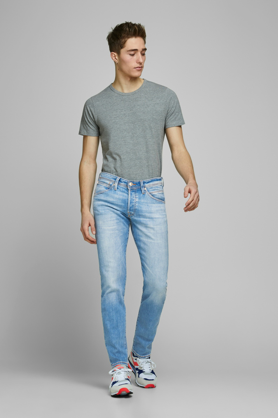 Мужской Jack & Jones Зауженные джинсы GLENN Slim Fit (цвет ), артикул 12168497 | Фото 3