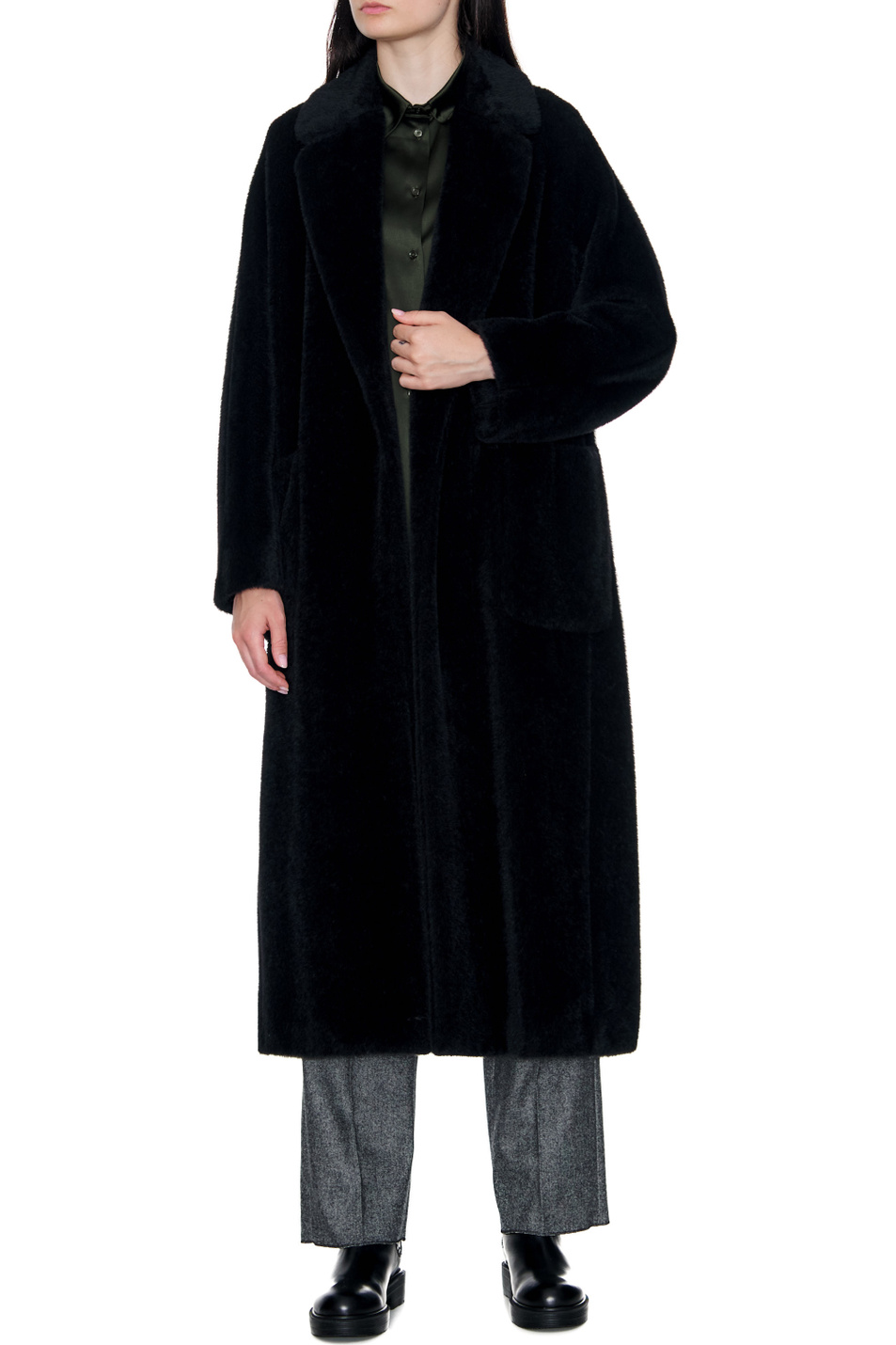 Женский Max Mara Пальто MALESIA из шерсти альпаки (цвет ), артикул 90162123 | Фото 4