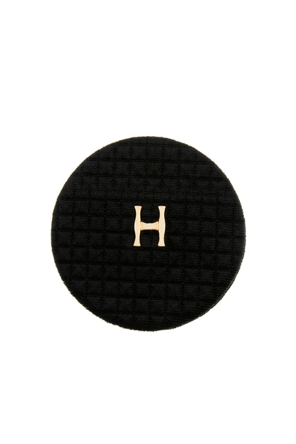 Зеркало карманное с бархатной текстурой и буквой «H»|Основной цвет:Черный|Артикул:985020 | Фото 1