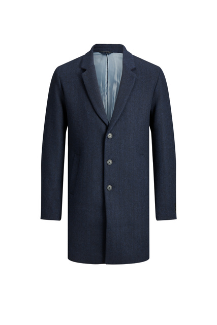 Пальто из смесовой шерсти|Основной цвет:Синий|Артикул:12171374 | Фото 1