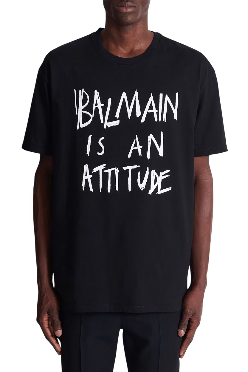 Мужской Balmain Футболка из хлопка (цвет ), артикул GH1EG225GF40 | Фото 3