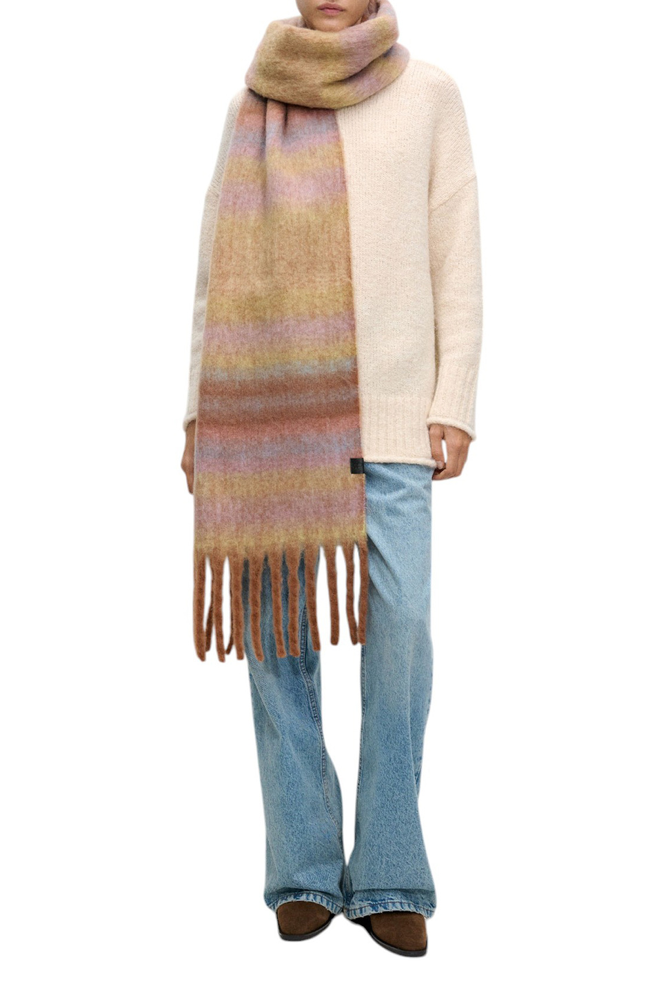 Шарф с бахромой|Основной цвет:Разноцветный Женский Parfois Шарф с бахромой (цвет ), артикул 228534 | Фото 3