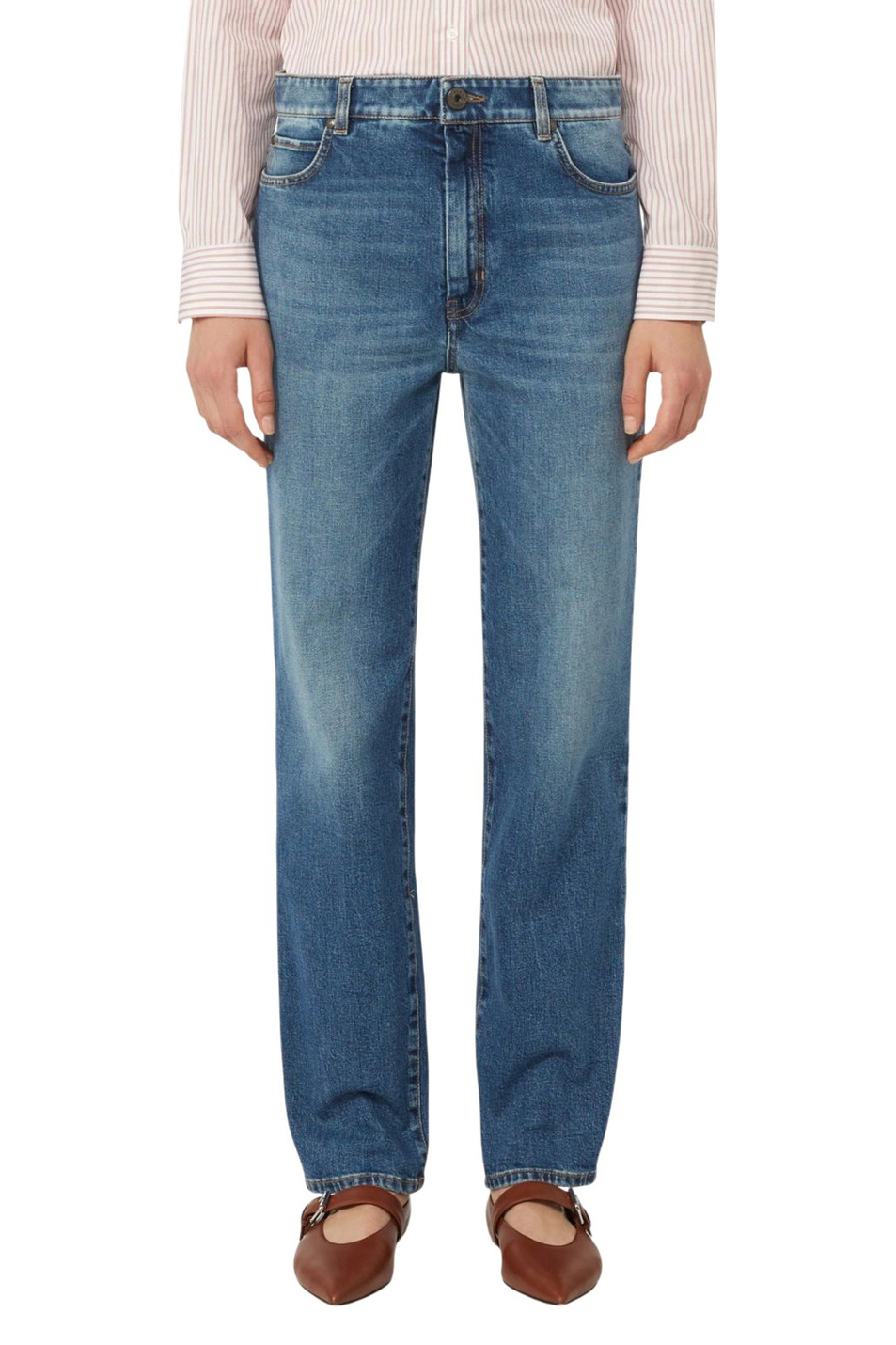 Женский Weekend Max Mara Джинсы ARGENTO из эластичного хлопка (цвет ), артикул 2615181091 | Фото 3