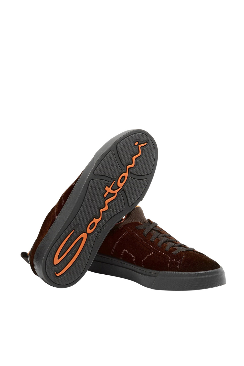 Кеды из натуральной замши|Основной цвет:Коричневый Мужской Santoni Кеды из натуральной замши (цвет ), артикул MBGT22120SMOTZIRS26 | Фото 4