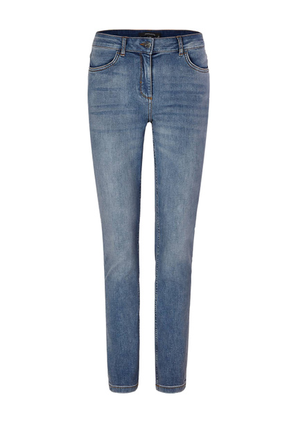 Укороченные джинсы облегающего кроя|Основной цвет:Синий|Артикул:81.103.72.X003 | Фото 1