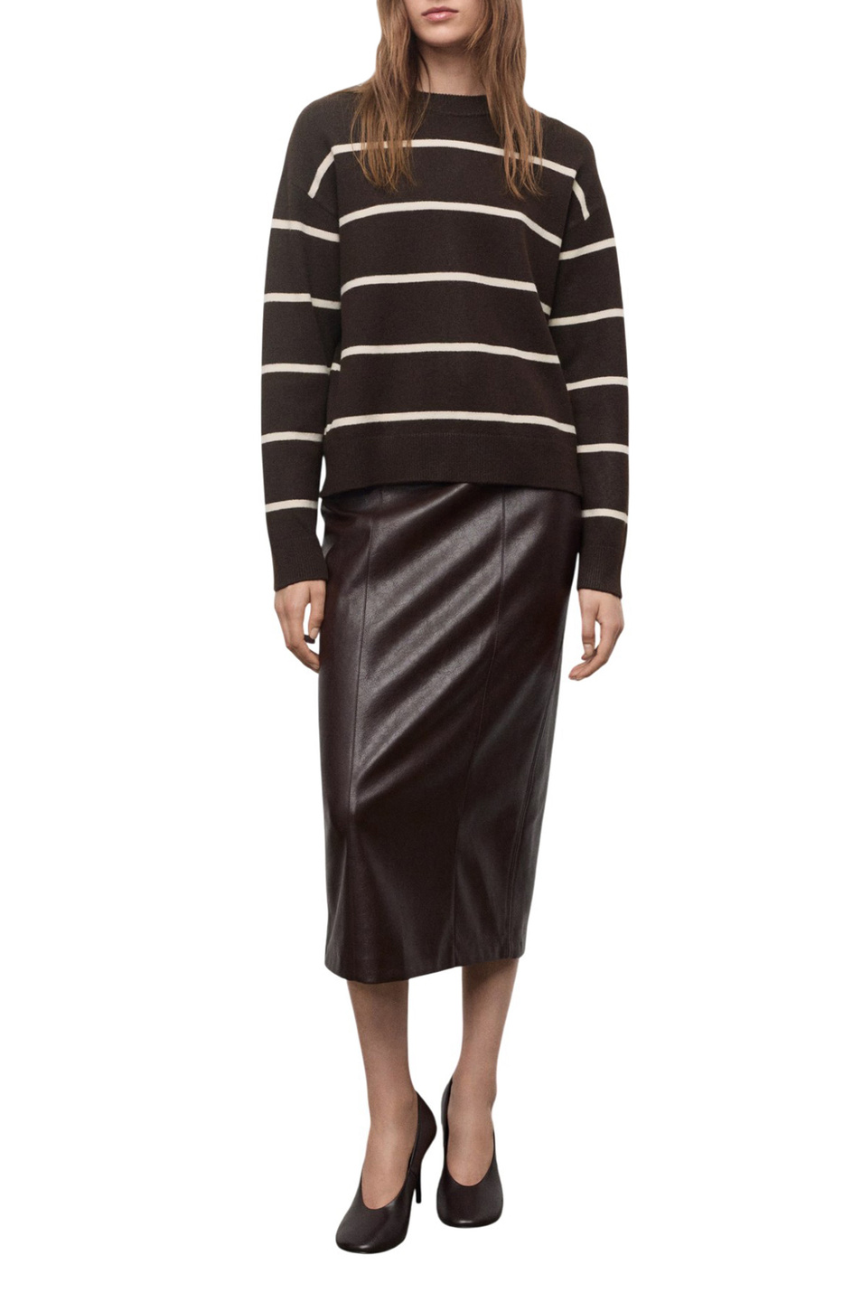 Джемпер MARINA в полоску|Основной цвет:Коричневый Женский Mango Джемпер MARINA в полоску (цвет ), артикул 17007789 | Фото 2