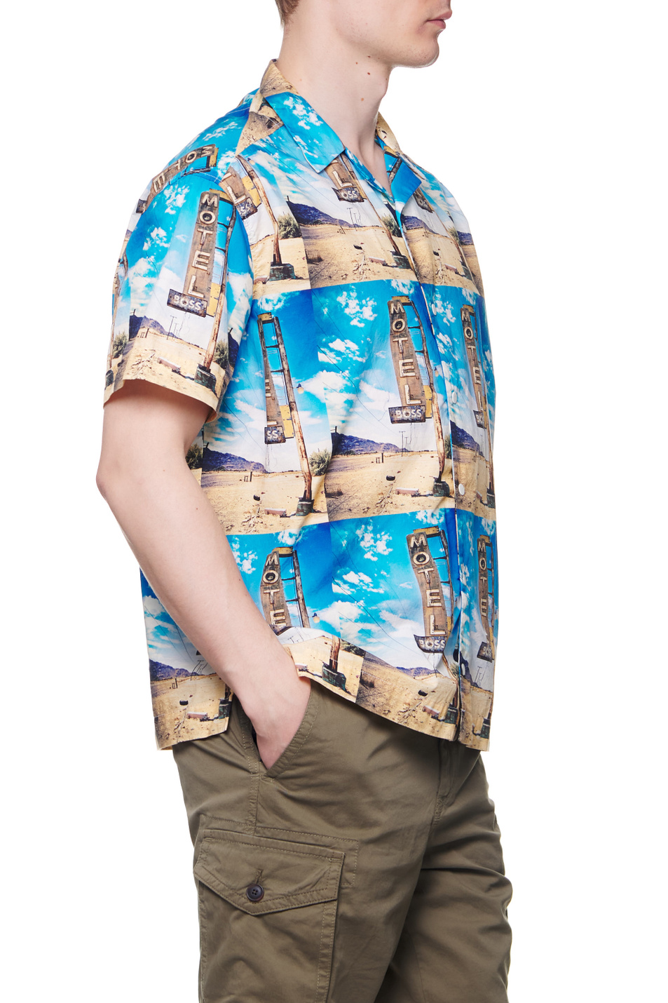 Мужской BOSS Рубашка из натурального хлопка с принтом (цвет ), артикул 50467574 | Фото 3