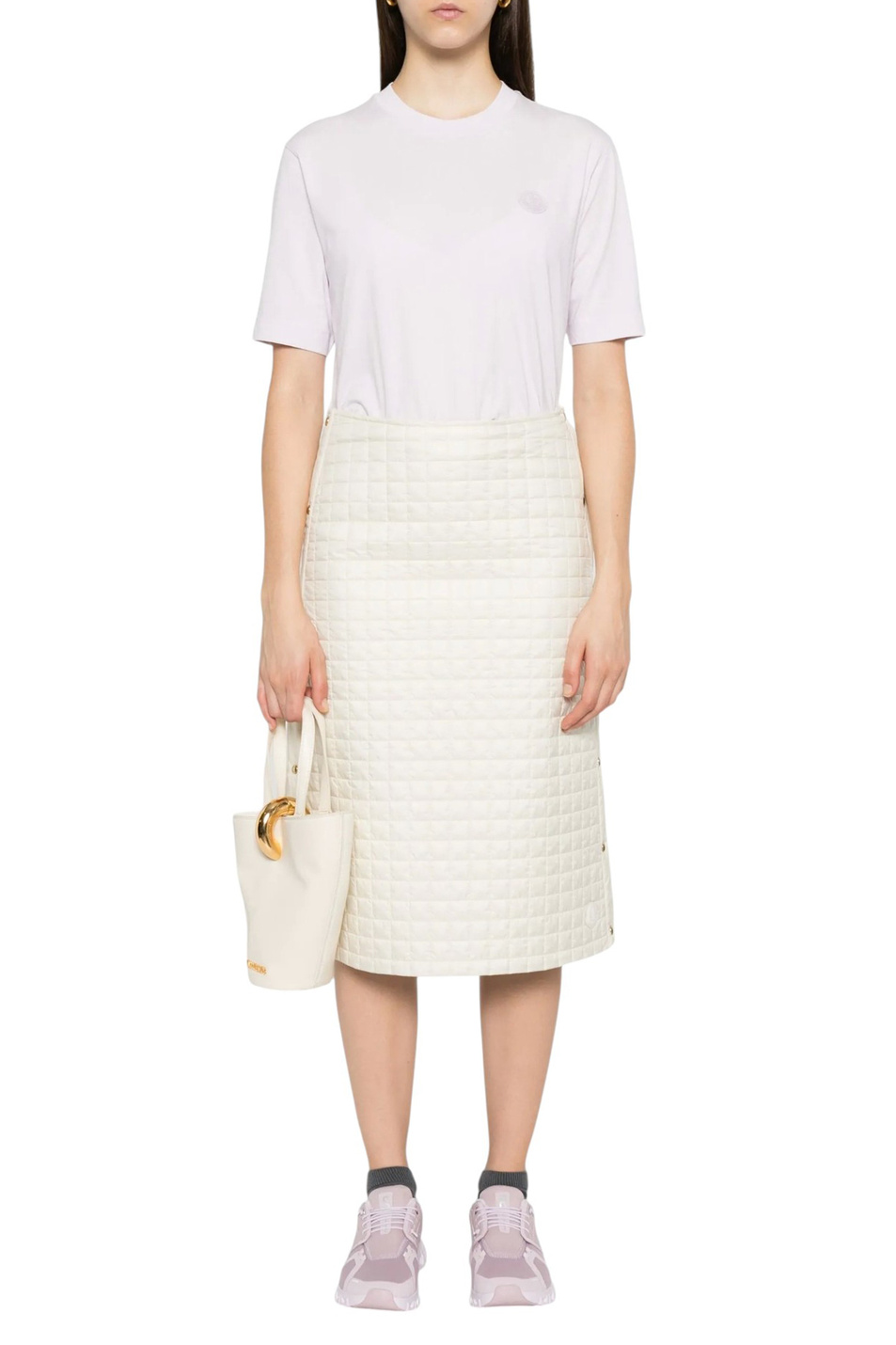 Футболка с логотипом|Основной цвет:Розовый Женский Moncler Футболка с логотипом (цвет ), артикул K20938C00017-89A17 | Фото 3