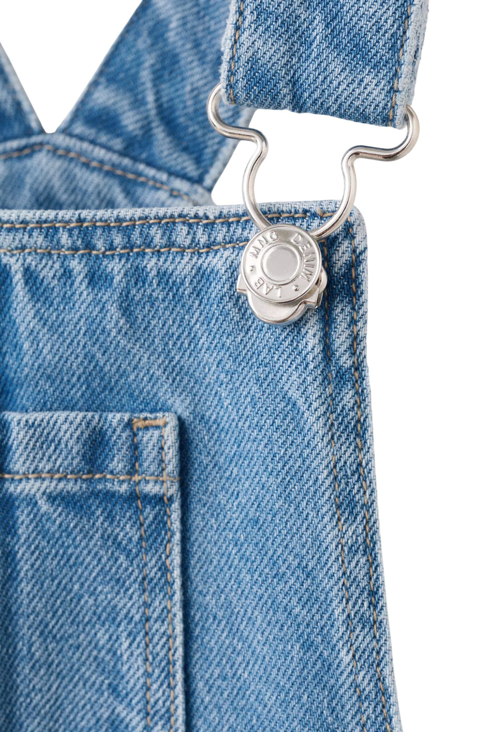 Девочкам Mango Kids Сарафан RUFFI джинсовый (цвет ), артикул 27081508 | Фото 4