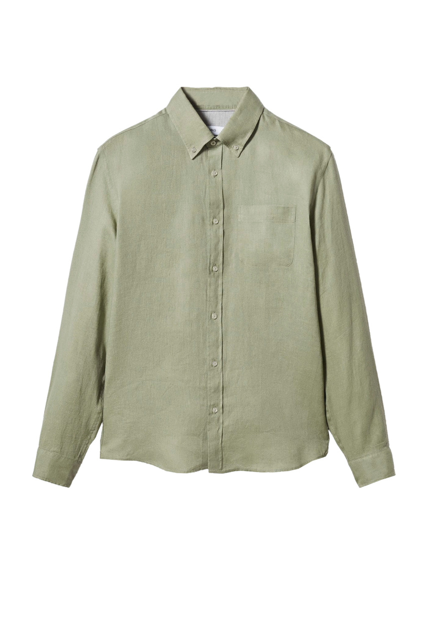 Рубашка AVISPA из чистого льна|Основной цвет:Зеленый|Артикул:47035905 | Фото 1