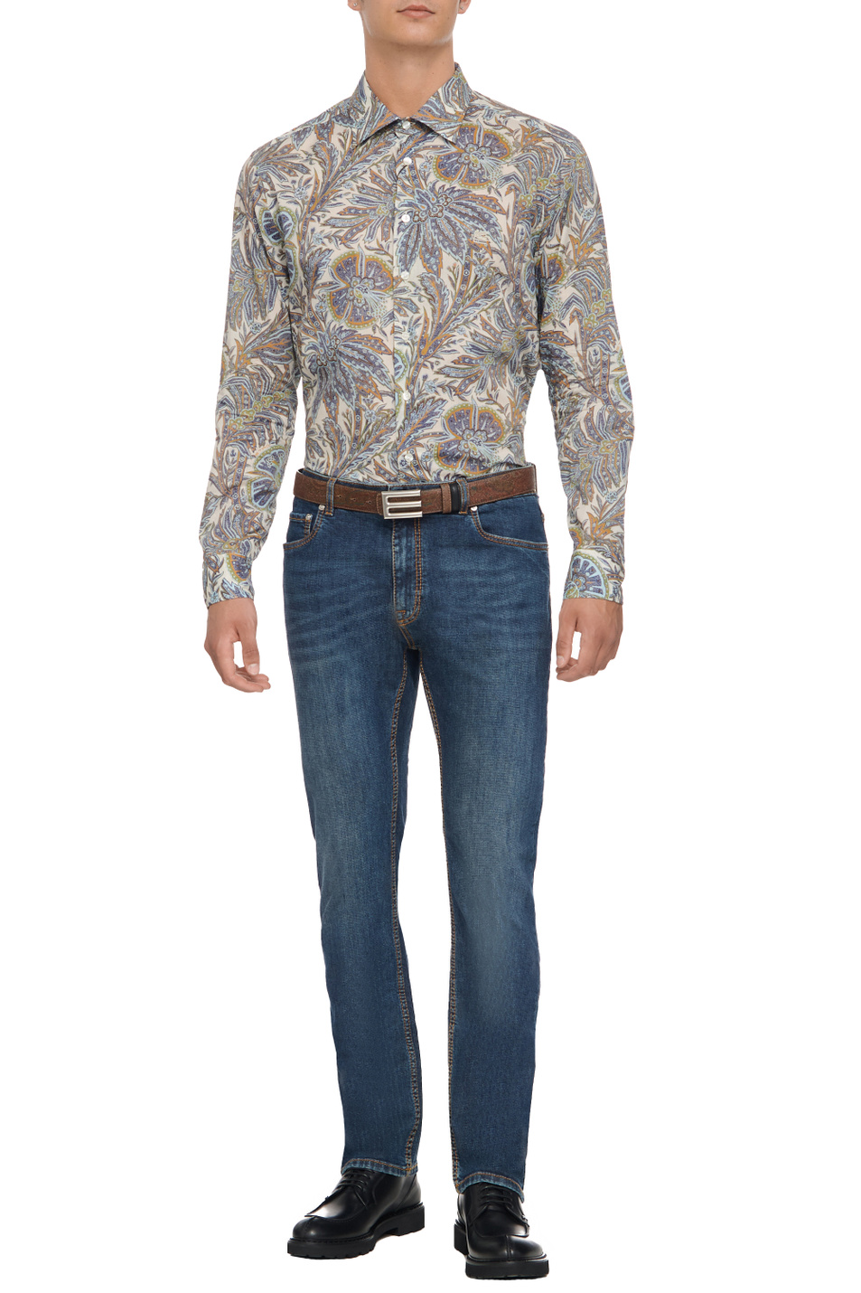 Мужской Etro Рубашка из натурального хлопка с принтом (цвет ), артикул 1K52657360250 | Фото 2