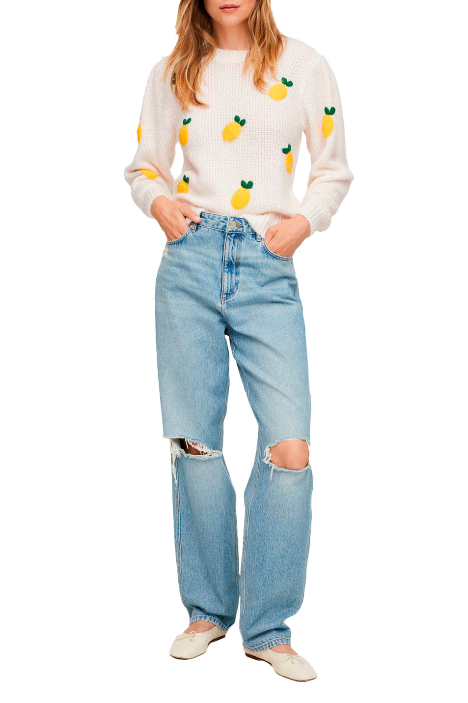 Женский Mango Вязаный свитер FRESON с вышивкой (цвет ), артикул 17095772 | Фото 2