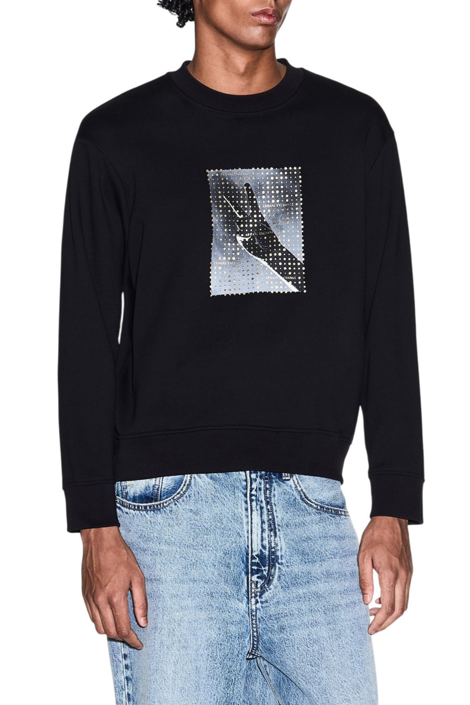 Свитшот с принтом|Основной цвет:Черный Мужской Armani Exchange Свитшот с принтом (цвет ), артикул XM002226-AF10830 | Фото 3