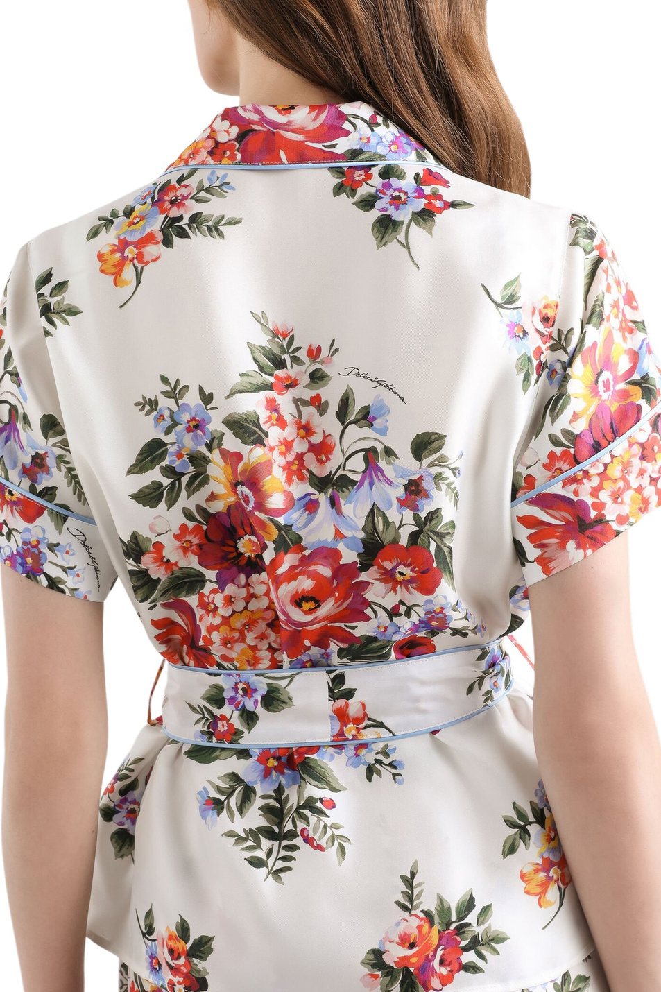 Женский Dolce & Gabbana Блузка из шелка с поясом (цвет ), артикул F5S23T-IS11I | Фото 5