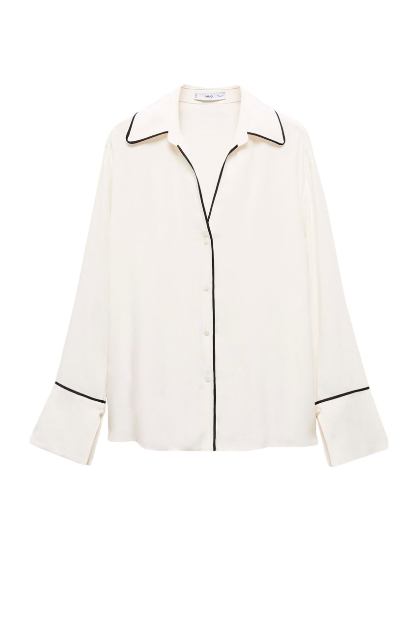 Блузка MONNA с контрастной отделкой|Основной цвет:Белый|Артикул:67084070 | Фото 1