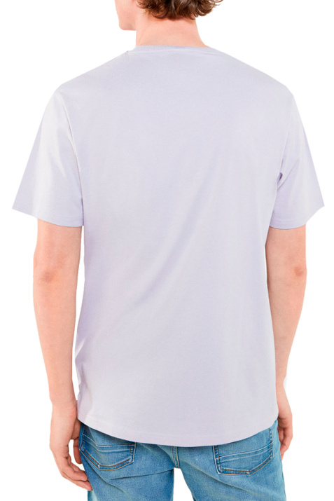 Springfield Однотонная футболка из натурального хлопка (Лиловый цвет), артикул 7122219 | Фото 3