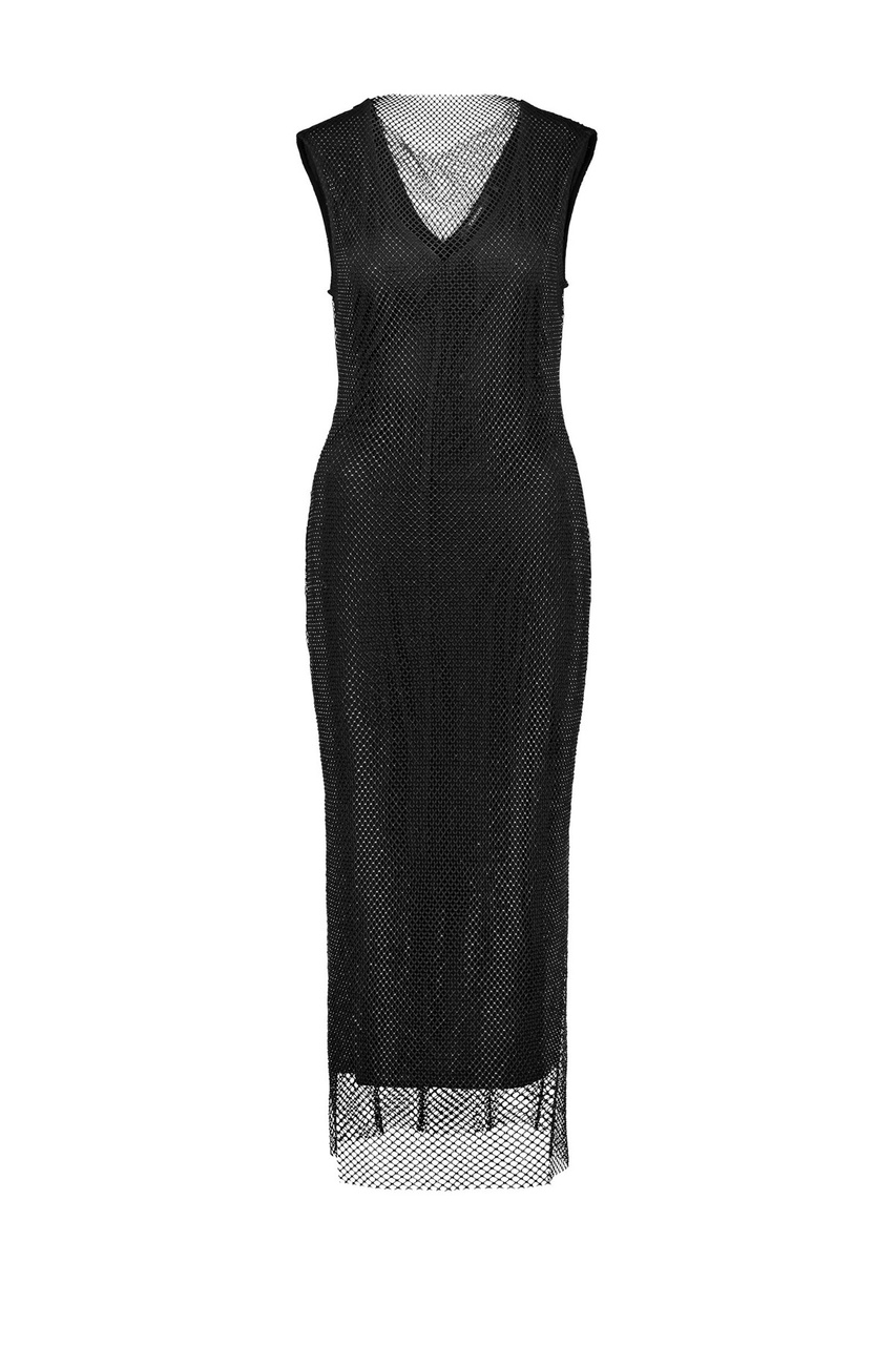 Платье с V-образным вырезом|Основной цвет:Черный|Артикул:581316-16242 | Фото 1